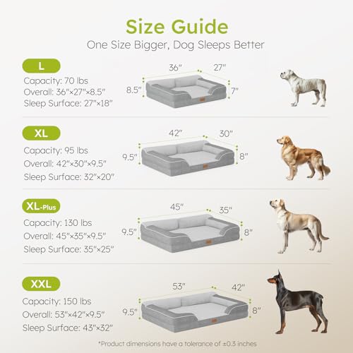CWAWZ Cama XXL para Perros Extra Grandes, Cama ortopédica Gigante para Perros con Espuma viscoelástica con Gel refrescante, Cama Impermeable para Perros con Funda extraíble y Lavable, sofá Cama para