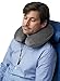 TRAVELREST Travel Essential Neck Pillow - Memory Foam, Washable Micro-Fiber Cover, Soft and Comfortable Head Support for Long Flights, Compact, Attaches to Luggage, Airplanes, Cars, Bus - (Grey, Curl)