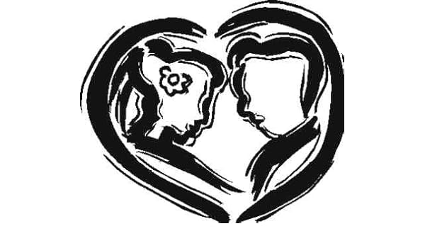 Couple In Heart Together Vinyl Wall Art Decal Love Wedding