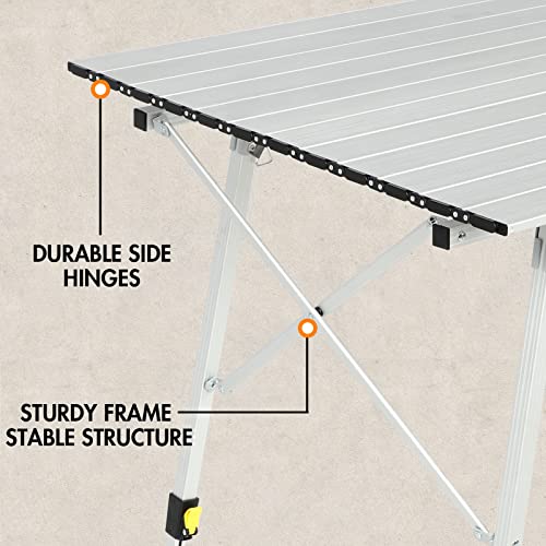 PORTAL Camping Table Portable Foldable with Adjustable Legs, Aluminum