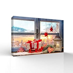 Canvas Wall Art Merry Christmas Pictures Home Wall Decorations for Bedroom Living Room Paintings Canvas Prints Framed - 12x18 inches