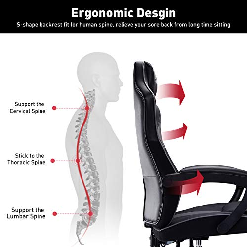 Hbada Gaming Chair Ergonomic Racing Chair HighBack Computer Chair with