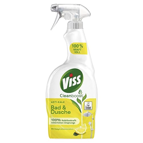 Viss Bad & Dusche Reiniger Spray Anti-Kalk Citrus Kalkreiniger mit Kalklösekraft 100% natürlichen Ursprungs 750 ml 6 Stück