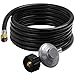 GASPRO 12FT Propane Hose with Regulator for Heater, Fire Pit, Grill, Stove, 3/8 Female Flare, Low Pressure