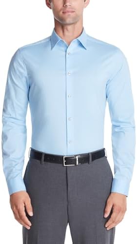 calvin klein grey dress shirt Calvin Klein Men's Infinite Color Slim Fit Dress Shirt Grey M B4HP