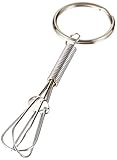 CybrTrayd Mini Whisk With Keychain, Stainless Steel