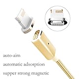 Coopsion iPhone Magnetic Charging Cable, Aluminum Alloy Supper Strong Magnetic Braided Cable Adapter 1.2m for iPhone5 5C 5S, 6 6S 6Plus 7 7 Plus, iPad and iPod(Gold)