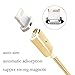 Coopsion iPhone Magnetic Charging Cable, Aluminum Alloy Supper Strong Magnetic Braided Cable Adapter 1.2m for iPhone5 5C 5S, 6 6S 6Plus 7 7 Plus, iPad and iPod(Gold)