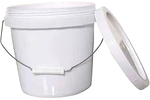 HEALLILY 8l Plastic Water Storage Bucket with Handle and Lid, Portable Round Bucket for Farm and Kitchen