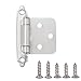 Amazon Basics AB-4006 Hinges, 1/2 inch overlay, 20 Count, Satin Nickel