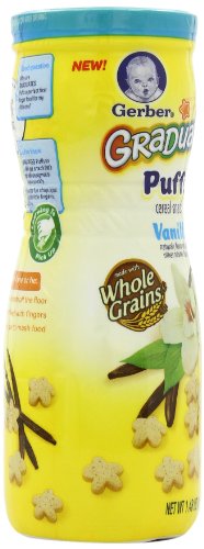 Gerber Graduates Puffs Cereal Snack, Vanilla, Naturally Flavored with Other Natural Flavors, 1.48 Ounce, (Pack of 6)