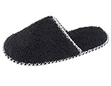 HomeTop Womens Cozy Plush Fleece Slip On Memory Foam House Slippers (Large / 9-10 B(M) US, Black)