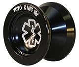 Yoyo King Black Dr. Smalls 3/4 Sized Metal Yoyo with Narrow Responsive and Wide Nonresponsive C Bearing and Extra Yoyo String