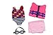 HongShun Fashion Doll Clothes 4 PCS Outfit Swimsuit+life jacket+towel for 18