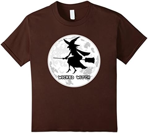 Kids Hollween Flying Wicked Witch Humor T-shirt 4 Brown