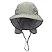 Connectyle Outdoor Mens Neck Flap Sun Hat Large Brim Sun Protection Bucket Fishing Hats Hiking Cap Grey