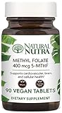Natural Nutra Active Methyl (Methylated) Folate Supplement with Quatrefolic, L-5-MTHF (Methyltetrahydrofolate), Vitamin B9, MTHFR, 90 Vegan and Vegetarian Tablets