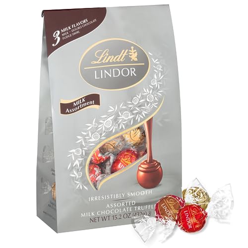 Lindt LINDOR Milk Assorted Chocolate Candy Truffles, Chocolate Candy