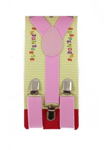 Baby Toddler Kids Children Boys Girls Pink Bow Tie & Suspender Set