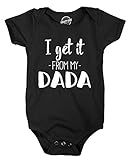 I Get It From My Dad Funny New Dad Father's Day Baby Infant Creeper Bodysuit (Grey) 12-18 Months