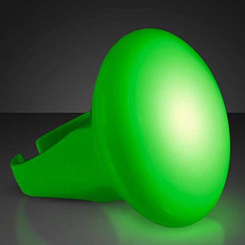 Light Up Green Glowing LED Ring (Set of 12)