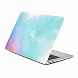 UNIK CASE-Purple Light Blue Gradient Ombre Triangular Galore Graphic Ultra Slim Light Weight Matte Rubberized Hard Case Cover for Macbook Air 13