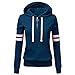 wuliLINL Women's Striped Pocket Hoodie Sweatshirt Athletic Pullover Sweatshirt Hoodies