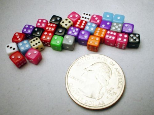 Koplow Games KPL10795 Tiny Dice Deluxe Assorted Colours (30 Pieces), Opaque