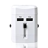 Liang's Universal World Wide All-in-one Safety Travel Charger Wall Charger Adapter Plug Built-in 3.1a Dual USB Ports - Safety Fuse Protection (White)