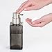 mDesign Modern Square Glass Refillable Foaming Hand Soap Dispenser Pump Bottle for Bathroom Vanities or Kitchen Sink, Countertops - 2 Pack, Smoke/Brushed