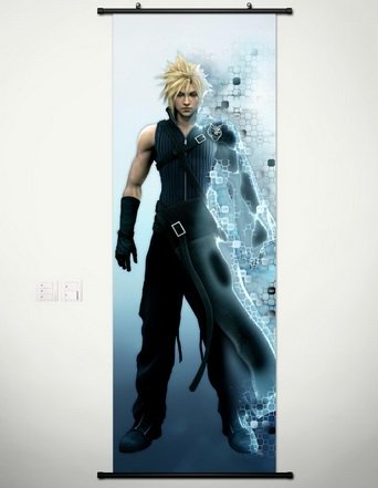 Final Fantasy Wall Scroll Poster Fabric Painting for Anime Cloud Strife 17.749.2 Inches 004