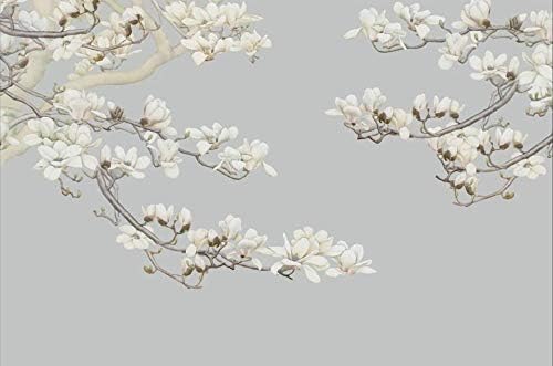 Papel Pintado 3d Flor De Magnolia Blanca Simple Fotomurales Salon