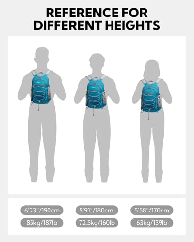 Waterfly Small Foldable Hiking Backpack: 15L Lightweight Rucksack Bag for Men Women Walking Packable Back Pack Water Resistant Daypack for Outdoor Camping Day Pack