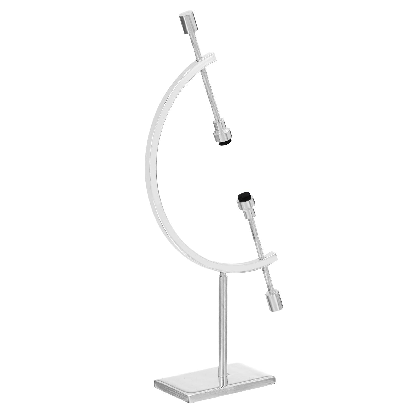 PATIKIL Metal Sphere Display Stand, Hold Up to 2.8" Crystal Sphere Holder Caliper Stand for Displaying Globes Minerals Decorations Souvenirs Ornament, Silver