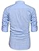 Mens Thin Henley Button-down Slim Fit Rollup Sleeve Shirt