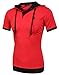 Coofandy Men's Casual Short Sleeve T-shirt Patchwork Hooded Polo Shirts