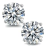 Boya Moissanite Stud Earrings for Women,0.6-2ct 18K