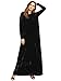 MakeMeChic Women's Elegant Long Sleeve Velvet Loose Maxi Dress Black M
