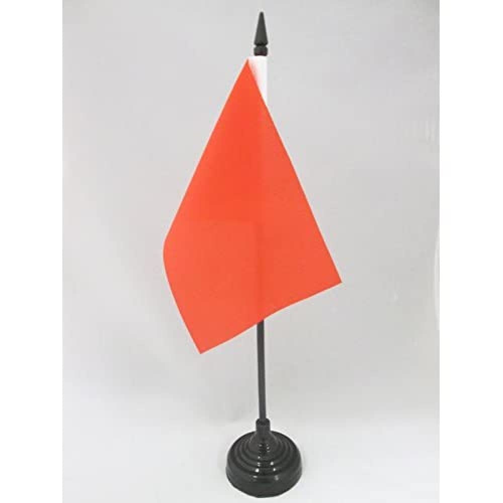 Photo 1 of Plain Red Table Flag 4'' x 6'' - Solid - Color Desk Flag 15 x 10 cm - Black plastic stick and base - AZ FLAG