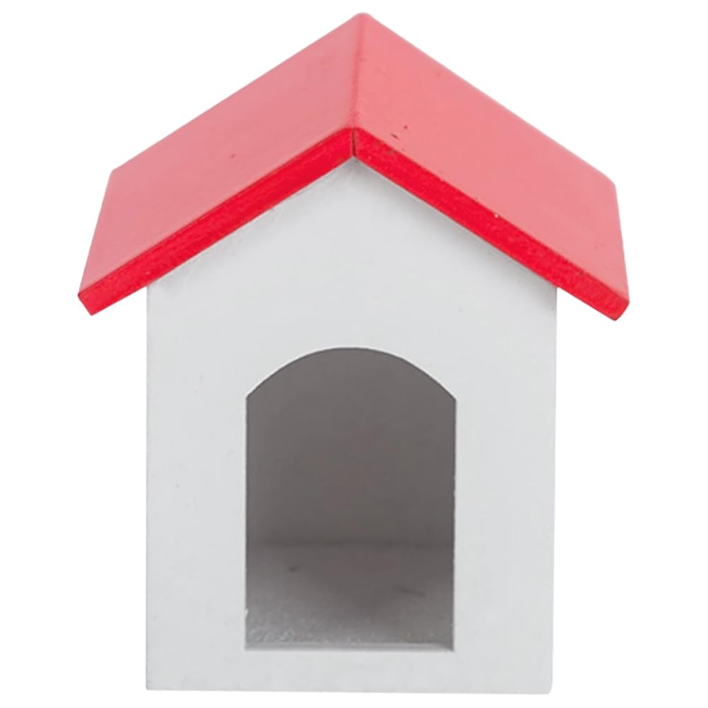 ibasenice Wooden Mini Dog House Ornament 2.28 Inch Decorative Puppy House Model for Dollhouse Home Decoration and Small Pet Display