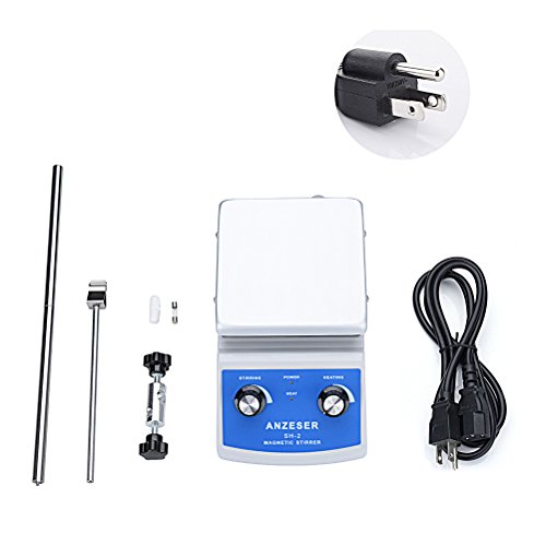 ANZESER Lab SH-2 Magnetic Stirrer Hot Plate, Stir Plate, Magnetic Mixer, 100~2000rpm, 180W Heating Power 350°C, 1 Year Warranty