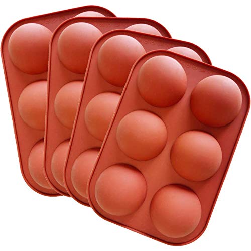 Half Sphere Silicone Mould Large 6-Cavity Chocolate Ball Mould Baking Mold for Making Cake, Jelly, Dome