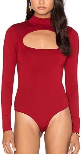 Cheapcotton Women's Neckline Cut-out Long Sleeves Bodysuit