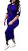Chellysun Women Striped Half Sleeve Bodycon Dress Slim Fit Midi Dress Clubwear