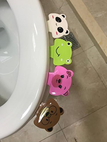 Toilet Seat Pad Cover Lifter - Lift Raise Lower Lid the Clean Way - Avoid Touching - Self-adhesive Hygiene - Cleaner &amp; Healthier- Suitable for children and adults (4 pack） (cartoon animals)