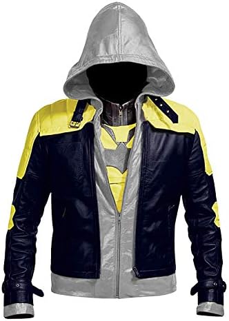 Lasumisura Replica Style Red Hood Men's Faux Leather Jacket + Vest