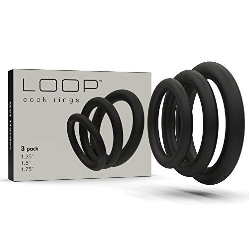 Super Soft Black Cock Ring Erection Enhancing 3 Pack by Lynk Pleasure Products, 100% Medical Grade Pure Silicone Penis Ring Set for Extra Stimulation for Him – Bigger, Harder, Longer Penis