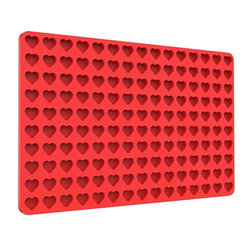 Tadonyny Mini Heart Chocolate Candy Molds Silicone, Silicone Heart Gummy Molds Fondan Molds with Scraper (S)