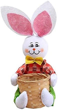 Dianhai Cute Bunny With Basket Easter Rabbit Basket Easter Gift Candy Egg Storage Basket Kids Bunny Bag Easter Egg Basket Creative