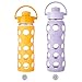 Lifefactory 22-Ounce BPA-Free Glass Water Bottle with Flip Cap and Protective Silicone Sleeve, Ocean